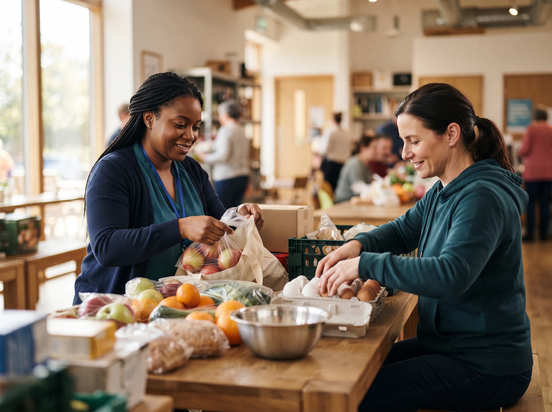 A caregiver providing calm, attentive hands-on assistance